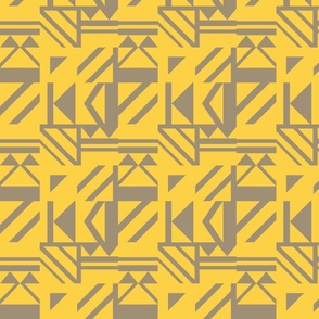 Geometric abstract yellow and beige