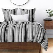 Bold Rustic Stripes in Monochrome Black and White Large