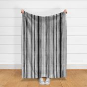 Bold Rustic Stripes in Monochrome Black and White Large