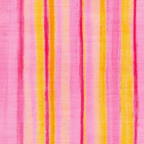 Hot Summer Pink and Orange Textured Stripes Large