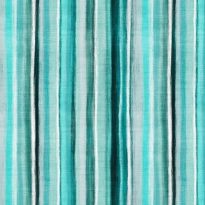 Ocean Turquoise Rustic Linen Stripes Medium