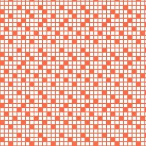 Coral orange small checker