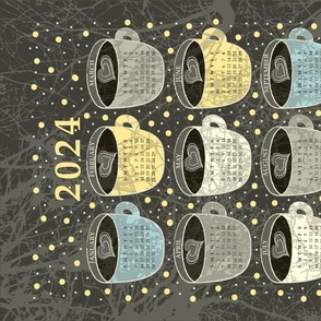 2024 Calendar for Coffee Lovers Dark Grey