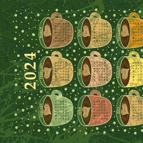 2024 Calendar for Coffee Lovers Green 
