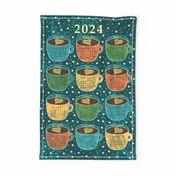 2024 Calendar for Coffee Lovers Teal