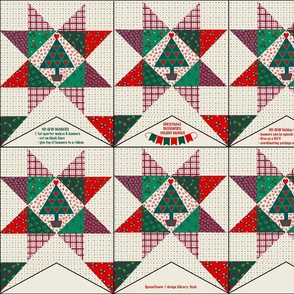 Cabin Core holiday patchwork banner -fat QTR