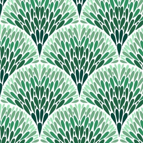 Lush Ombre Greenery in a Scalloped Pattern