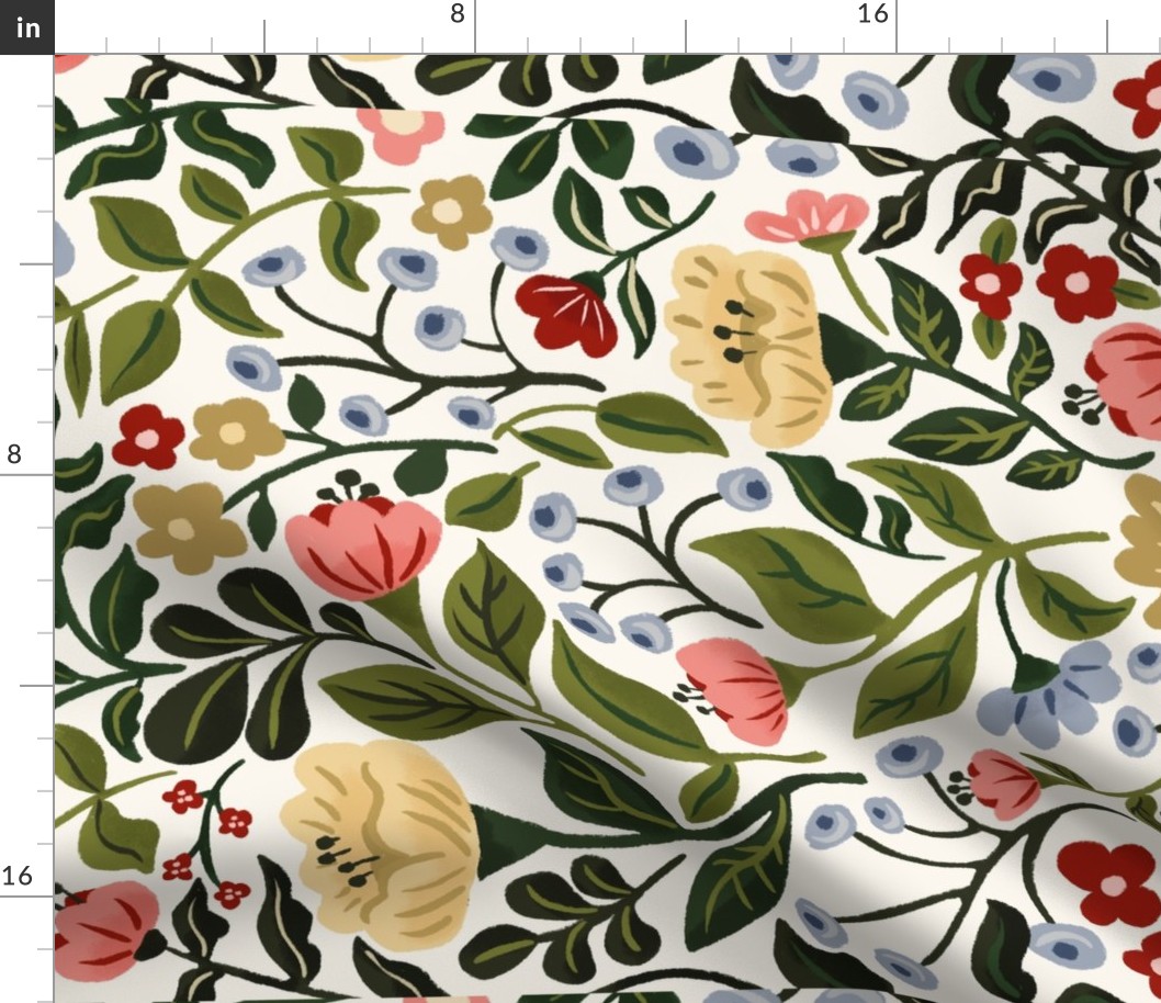  Full_Floral tea_towel_Meadowland_Bloom