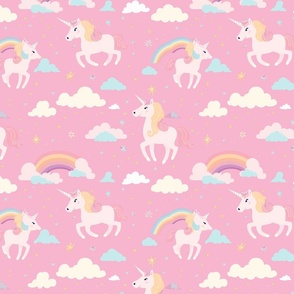Unicorn Kisses and Rainbows - Pink