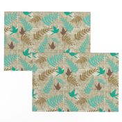 Brown and Teal Bird Design