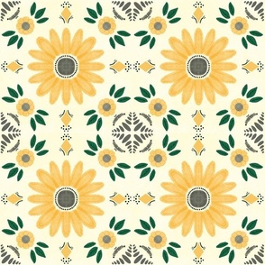 Sunflower cement tile (yellow)