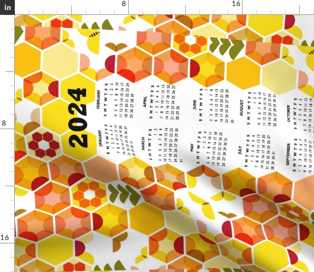 Honeycomb calendar 2024