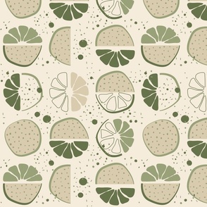 s - tropical fruits - sage green