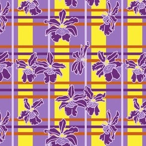 Hazel flower plaid purple