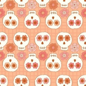 halloween Floral Skulls-Orange