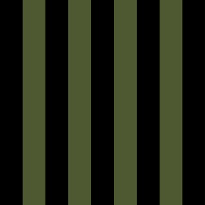 Black and Dark Sage Stripe