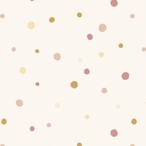 Vintage Modern Cottagecore Rose Pink and Mustard Yellow Polka Dot Pattern