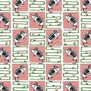 Armadillo Pattern Pink and White