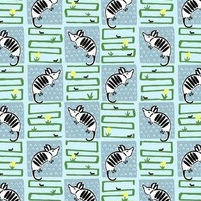 Armadillo Pattern Blue and Neon Light Blue