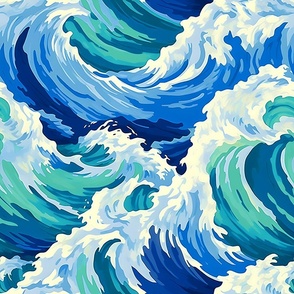 Wave Symphony - Blue/Green Wallpaper 
