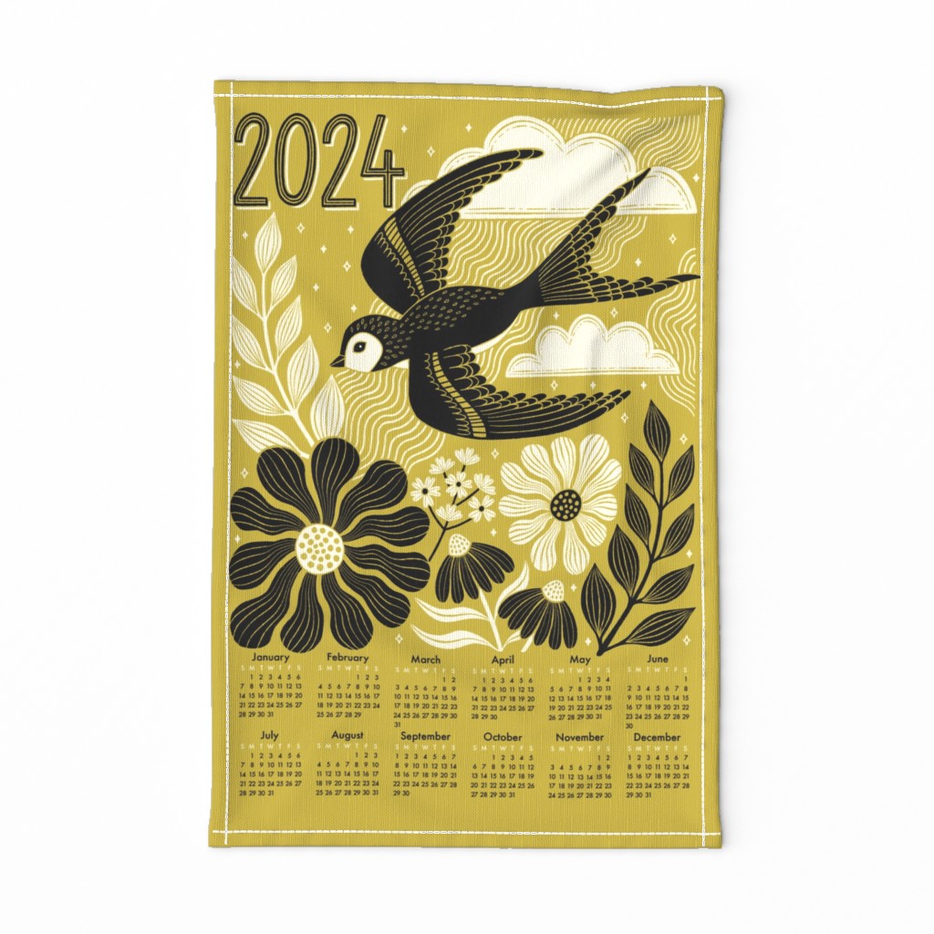 2024 Floral Swallow Calendar