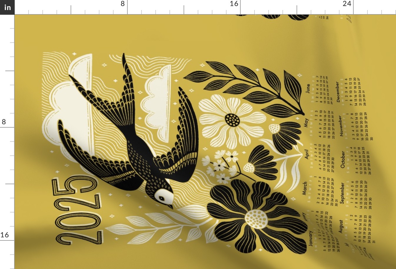 2025 Floral Swallow Calendar