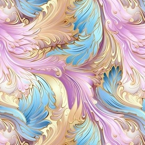 Feathered Art Nouveau Scrolling LG