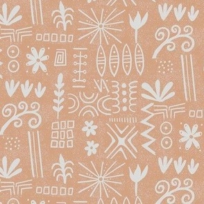 tan rubber stamping abstracts small scale