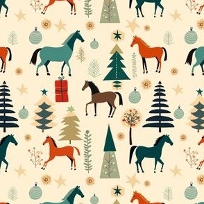 Horses retro  Christmas 