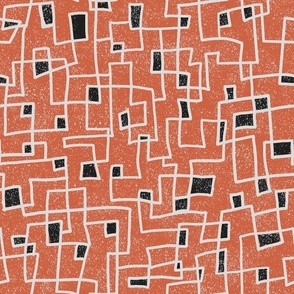 coral line abstract with black rectangles normal scale