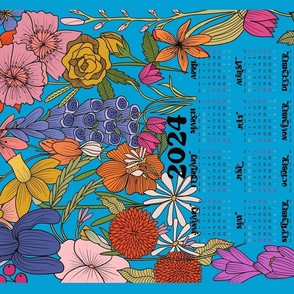 2024  retro floral calendar