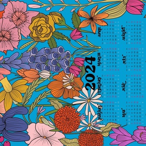 2024 retro floral calendar