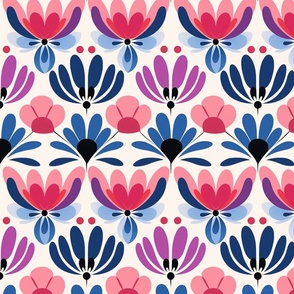 Mid-Century Inspired Colorful Floral Design