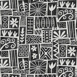 rubber stamping doodle art in black small scale