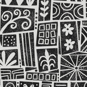 rubber stamping doodle art in black wallpaper scale