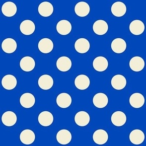Polka Dots // medium print // Carousel Cream Dots on Big Top Blue