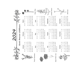 North American Wildflowers 2024 Calendar Wall Hanging