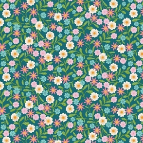 May Flowers teal 8” repeat