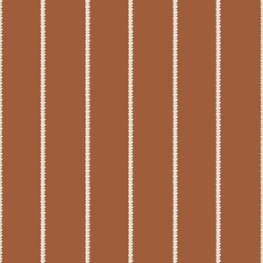 Brushstroke Stripe with Terracotta Rust and Cream (3" repeat)