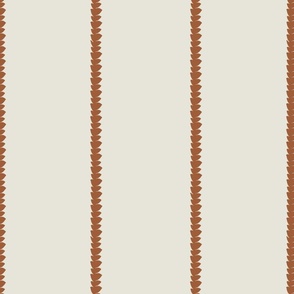 Brushstroke Stripe with Cream and Terracotta Rust (6" repeat)