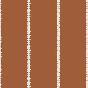 Brushstroke Stripe with Terracotta Rust and Cream (6" repeat)