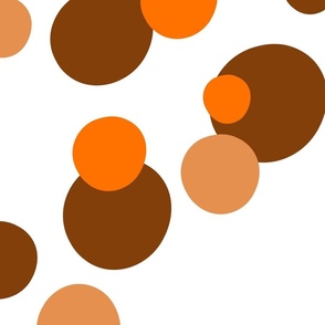 Orange and brown circles on white.