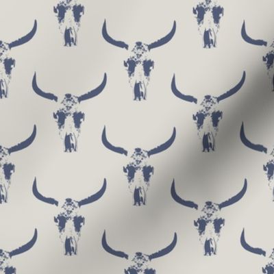 Cow Skull Half Drop, Taupe background