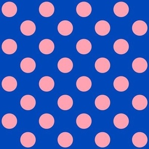 Polka Dots // medium print // Cotton Candy Dots on Big Top Blue