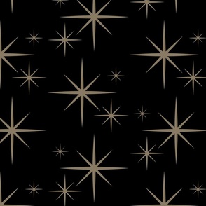 Starry Night -Taupe on  Black