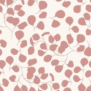Rose Pink and Cream Eucalyptus Pattern