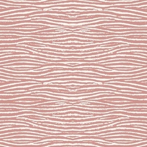Vintage Modern Waves Pattern in Rose Pink and Cream