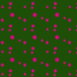Pink_Polka_Dots_On_Dark_Green_Background