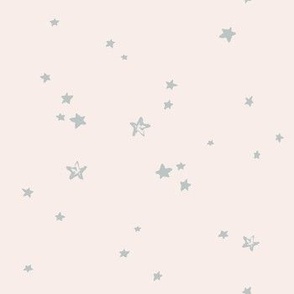 Pastel Hand Painted Stars in the Sky Nursery Fabric