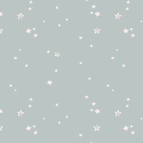 Pastel Hand Painted Stars in the Sky Grey and Pink Nursery Fabric